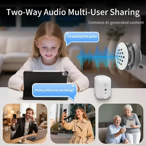 Miniatura 5 de Cámaras de seguridad inalámbricas Goalake, cámara WiFi alimentada por batería de 3MP con detección de movimiento AI, conversación de 2 vías, foco
