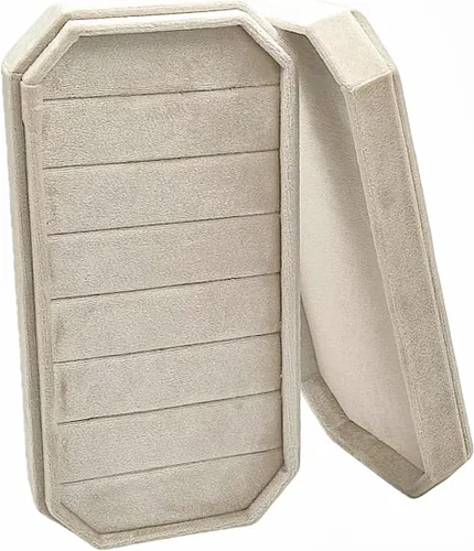 Miniatura 4 de Caja organizadora de anillos de terciopelo – Joyero para anillos y aretes, bandeja de joyería para anillos y anillos, vitrina para niñas y mujeres