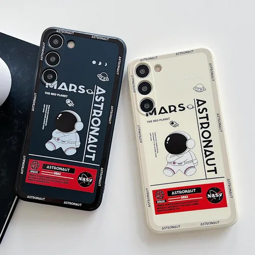 Miniatura 101 de Yonds Queen para Samsung Galaxy S21 Funda Linda, Diseño de Astronauta de Dibujos Animados, Espacio, Luna, Cohete, Elegante Cubierta Amortiguadora