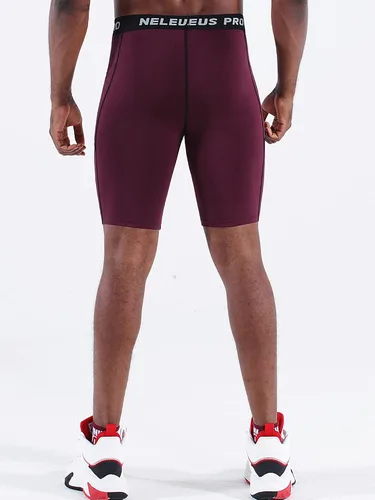 Miniatura 6 de NELEUS Paquete de 3 pantalones cortos de compresión para correr con bolsillos para hombre