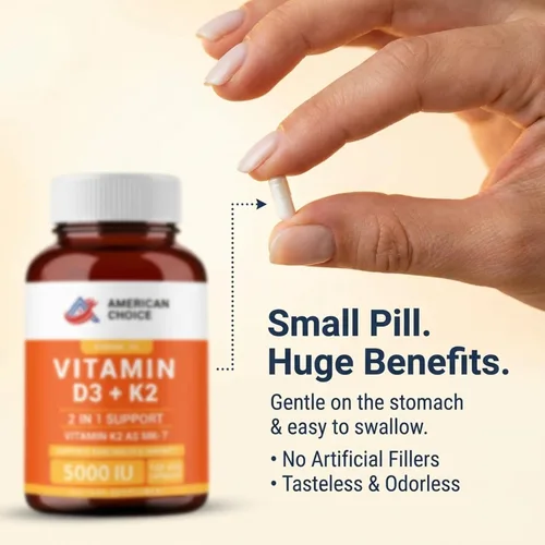 Miniatura 5 de Vitamina D3 5000 UI – Apoyo mejorado para huesos, corazón e inmunitarios – Apoya la absorción de calcio, fórmula limpia y confiable