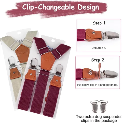 Miniatura 7 de Pet Soft Tirantes para perro, 2 piezas, tirantes para pañales para perros, falda para perros, vestido para perrito (café y borgoña, XS/S)