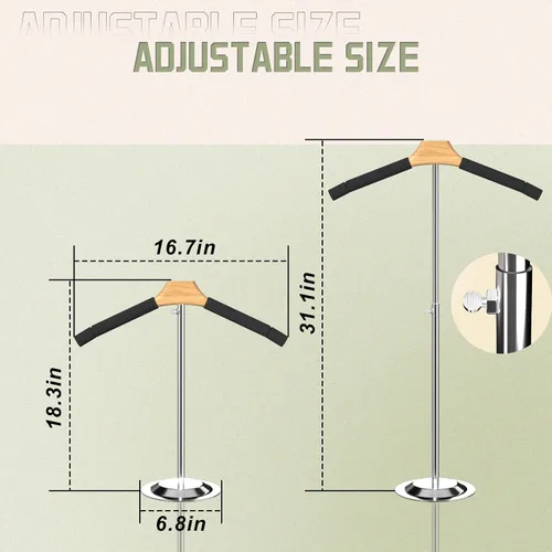 Miniatura 3 de Pantalla ajustable para camisetas para adultos para proveedores, soporte de hombro flexible de 18 a 31.1 pulgadas, soporte de hombro portátil