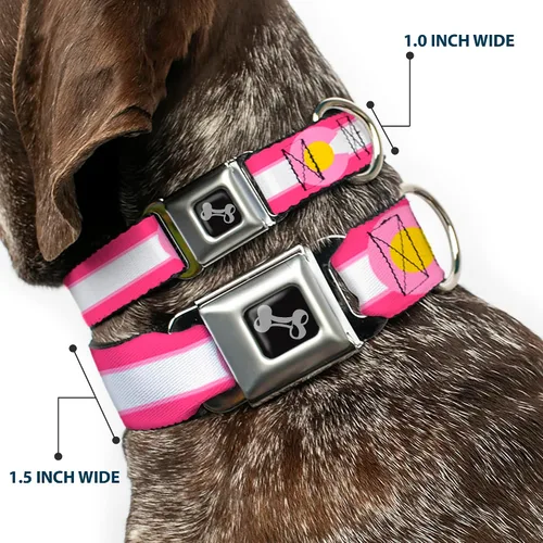 Miniatura 2 de Hebilla para cinturón de seguridad con cuello de perro, color rosa, rosa claro, amarillo de 22,8 a 15.2 in de ancho