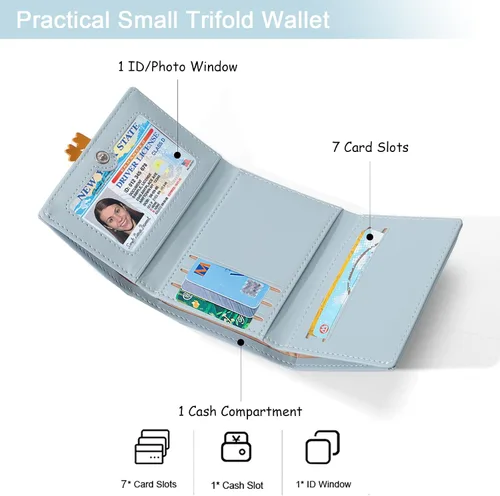 Miniatura 2 de Sunwel Fashion Monedero plegable con diseño de pato en 3D para niñas, con bolsillo para efectivo, tarjetero, monedero con ventana de identificación