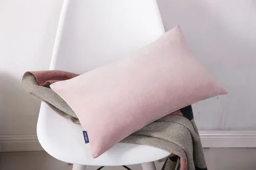 Miniatura 6 de Juego de 2 fundas de almohada lumbares decorativas de terciopelo de algodón suave de 12 x 20 pulgadas, fundas de cojín para sofá, dormitorio