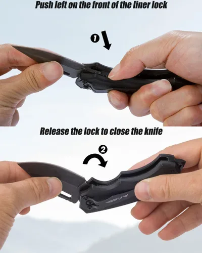Miniatura 5 de FLISSA Mini cuchillo de bolsillo plegable, hoja de punto de caída de acero inoxidable de 2.5 pulgadas, cuchillos de bolsillo EDC para hombres