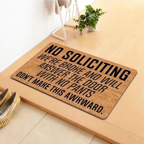 Miniatura 2 de Divertidos felpudos de bienvenida con texto en inglés «No Soliciting Don't Make This Awkward» (23.6 x 15.7 pulgadas), tapete colorido personalizado