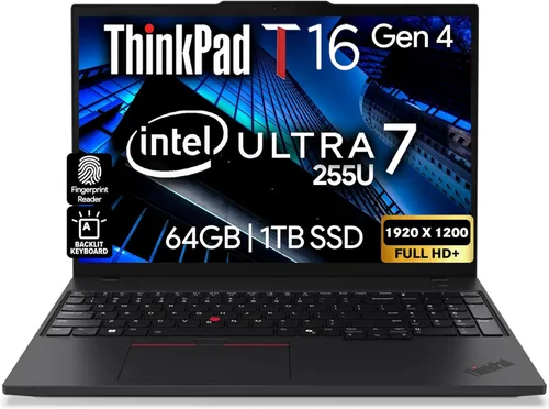 Miniatura 13 de Lenovo ThinkPad T16 Gen 4 - Laptop de negocios con pantalla 16 FHD+, Intel Ultra 5-225U (Beats i7-1355U), 16 GB DDR5 RAM, 512 GB SSD, cámara web