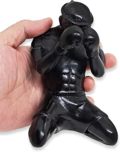 Muay Thai - Figura decorativa de resina en 3D de Muay Thai de 5 pulgadas de alto, color negro o mostrando respeto al profesor boxeador, movimiento