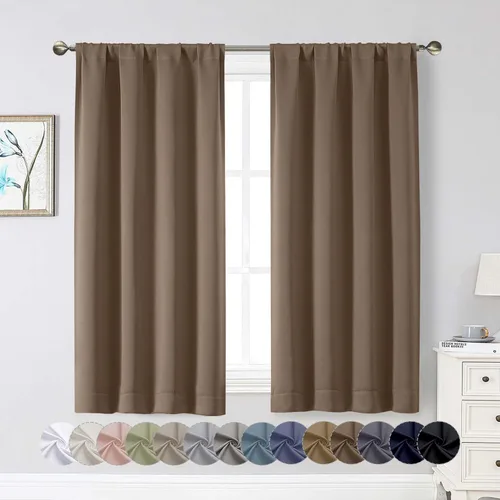 Miniatura 115 de Cortinas opacas para dormitorio, sala de estar, juego de 2 paneles de 54 pulgadas de largo, cortinas de oscurecimiento de habitación con aislamiento