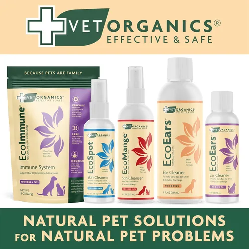 Miniatura 8 de Vet Organics EcoEars Limpiador de oídos para perro, fórmula natural para acumulación de olor y cera, limpia suavemente las orejas de perro, paquete