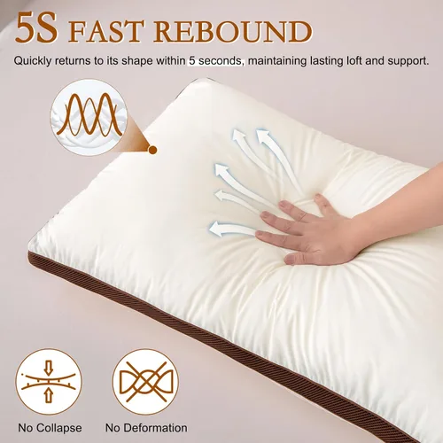Miniatura 8 de YOUR MOON Almohada de lana natural tamaño Queen, relleno de lana australiana de lujo y microfibra, soporte medio suave transpirable para dormir