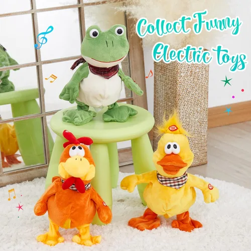 Miniatura 7 de Houwsbaby rana verde de 30 cm juguete rana que croa animal de peluche musical saltarín rana frondosa que se sacude y agita peluche animado juguete