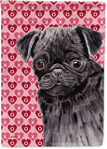 Miniatura 141 de Caroline's Treasures SS4484GF Bandera de jardín con diseño de bulldog inglés y corazones para el Día de San Valentín, bandera decorativa para patio