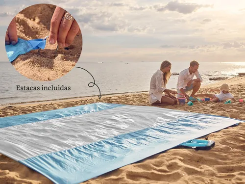 Miniatura 6 de WEKAPO Manta de Playa Resistente a la Arena e Impermeable, Alfombrilla de Playa Extra Grande, Alfombrilla Sin Arena de Tamaño Grande y Compacta