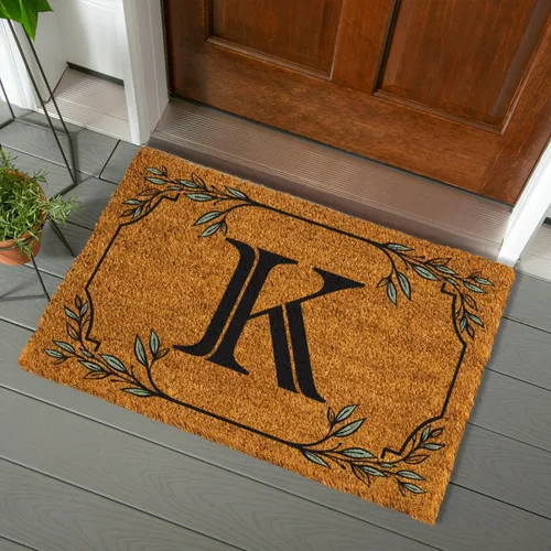 Miniatura 39 de Evergreen Flag Alfombra de puerta de fibra de coco monograma Letra B Alfombra para puerta delantera para interiores y exteriores 71x41 cm