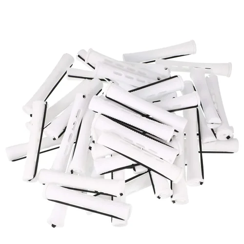 Miniatura 3 de WILLBOND 60 varillas permanentes para cabello largo, de plástico, rizadores de ondas frías, rodillo para peinar el cabello, herramientas de Blanco