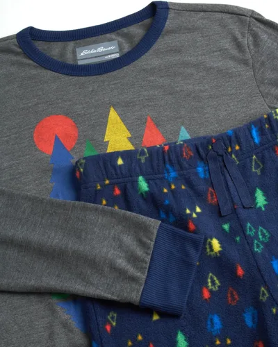 Miniatura 3 de Eddie Bauer Conjunto de pijama para niño - Acogedor conjunto de ropa de dormir de invierno de forro polar - Camisa de manga larga de 4 piezas