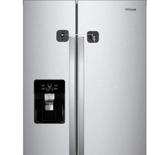 Miniatura 5 de Cerradura para nevera, paquete de 2 cerraduras para refrigerador con llaves, cerradura de congelador y cerradura de gabinete de seguridad