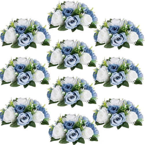 Miniatura 24 de Centros de mesa de flores para mesas de boda: decoraciones de mesa de Halloween, bolas de flores negras, centros de mesa para compromiso, ceremonia