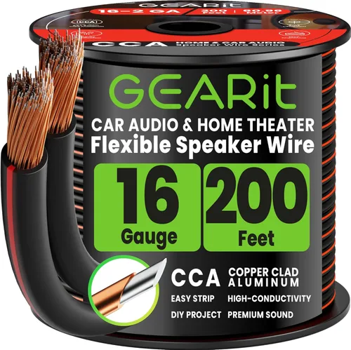 Miniatura 11 de Cable de altavoz Calibre 16, GearIT Pro Series Cable de altavoz 16/2 AWG (100 pies / 30.48 metros) Ideal para altavoces de cine en casa y altavoces