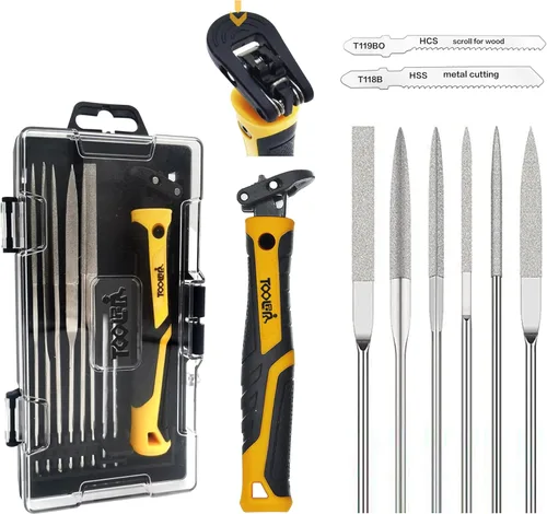 Miniatura 8 de TOOLAN: Juego de sierra manual de artesanía de 10 en 1 y lima. Kit de sierra mini de corte manual y lima para manualidades, modelado, plástico