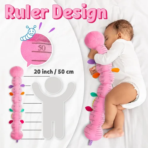 Miniatura 4 de LIGHTDESIRE Juguetes musicales para bebés, oruga, juguete de peluche infantil con arrugas y sonajeros, juguetes sensoriales suaves con texturas