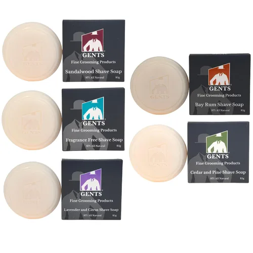 Miniatura 20 de G.B.S Jabón de afeitar para hombre 97% natural enriquecido con manteca de karité y glicerina, crea una rica forma de espuma, 3 onzas cada paquete