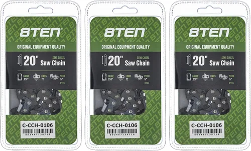 Miniatura 92 de 8TEN Cadena de motosierra semi cincel de 6 pulgadas .050 1/4 42 DL para Worx WG320 Black & Decker LLP120 (paquete de 3)