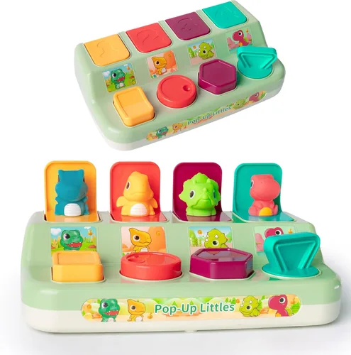 Miniatura 8 de Montessori - Juguete de causa y efecto de 6 a 12 meses, juguete de bebé con botón que hace saltar animales, juguetes sensoriales interactivos