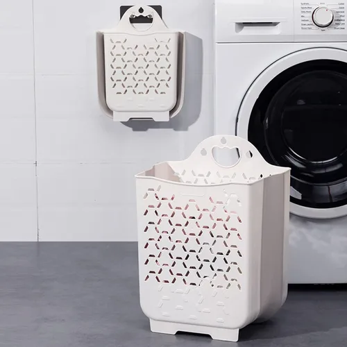 Miniatura 9 de Cesta de lavandería plegable, 2 paquetes de cestas de ropa sucia portátil para ropa sucia, cestas de ahorro inteligente de espacio para lavandería