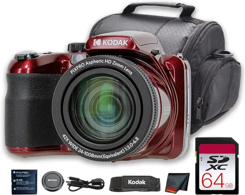 Kodak PIXPRO AZ425 - Cámara digital (rojo) | Sensor de 20 MP, zoom óptico de 42x, lente gran angular de 0.945 in y estabilización óptica de imagen |