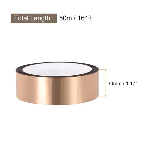 Miniatura 2 de Cinta de película de poliéster metalizado en tono dorado [para pared decorativa, embalaje, impresión] - 1.17 pulgadas x 164 pies/1 rollo
