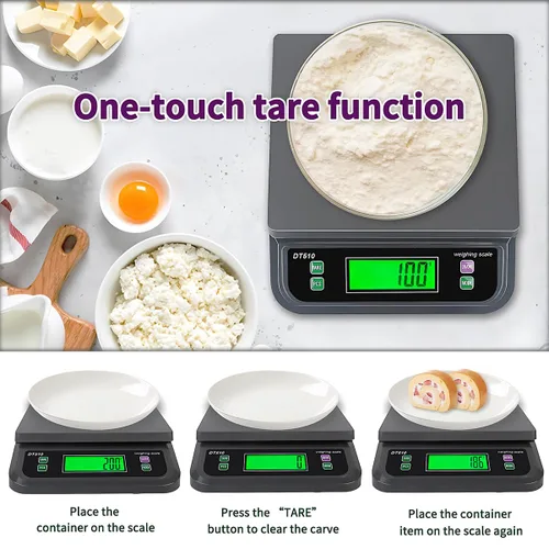 Miniatura 4 de Báscula digital grande de cocina de 66 lb 30 kg, báscula de alimentos para hornear, cocinar, pan, carne con función de tara y cuenta preparatoria