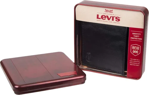 Miniatura 8 de Levi's Cartera delgada para hombre con capacidad extra y bloqueo RFID, estilo bifold con múltiples ranuras para tarjetas