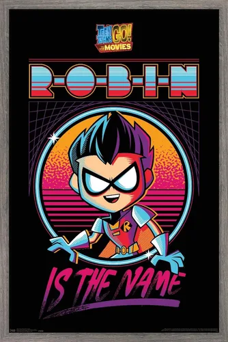 Trends International DC Comics - Póster de pared de Teen Titans Go to The Movies-Robin, 14.725 x 22.375 pulgadas, versión enmarcada de madera de