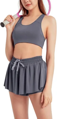 Miniatura 3 de Sovtemp Womens 2 in 1 Flowy Shorts Quick-Dry Running Yoga Shorts Drawstring Fitness Workout Athletic Shorts