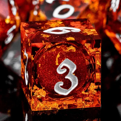 Miniatura 13 de ARUOHHA - Juego de dados azules de resina DND de 7 piezas, juego de dados translúcidos hechos a mano para RPG, juego de dados poliédricos de borde