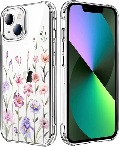 Miniatura 41 de Funda transparente de girasol compatible con iPhone SE 2022 SE 2020 7 8, funda trasera floral para niñas y mujeres, funda protectora transparente