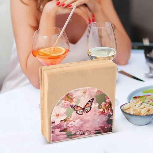 Miniatura 7 de Napkin Holder Streamside Butterfly Napkin Holders for Tables, Clear Acrylic Napkin Holders Cocktail Napkin Holder for Kitchen Restaurant Bar Home