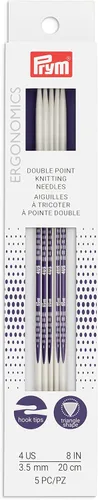 Miniatura 9 de Prym Ergonomics - Aguja de tejer de doble punto de 8 pulgadas, tamaño 1 (paquete de 5)