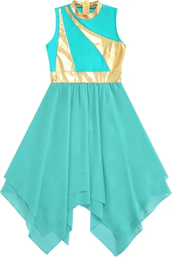 Miniatura 122 de CHICTRY Vestido de baile lírico sin mangas asimétrico para niñas, disfraz de adoración litúrgica contemporánea