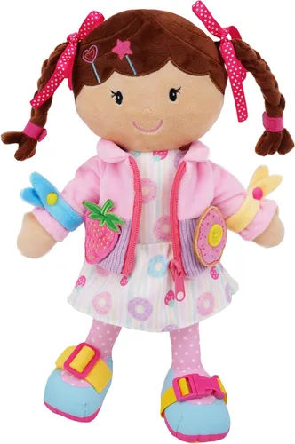 Miniatura 15 de June Garden Dressy Friends Belle de 15.5 pulgadas, muñeca de peluche educativa para niños y niños pequeños de 2 años en adelante, juguete suave
