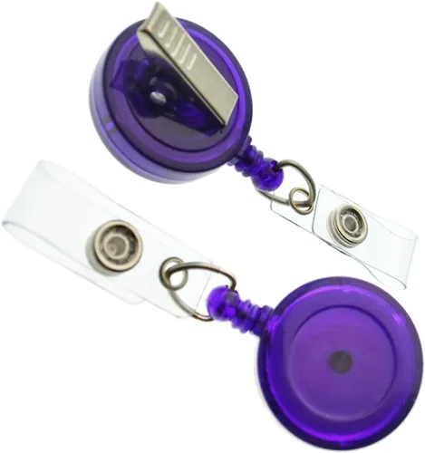 Miniatura 14 de Specialist ID - Paquete de 5 soportes translúcidos para carretes de insignias con clip giratorio de cocodrilo, carretes retráctiles de plástico