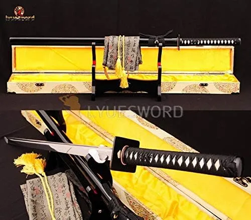 Miniatura 8 de Espada ninja japonesa de espiga completa lista para batalla 1095 de acero de alto carbono, hoja muy afilada