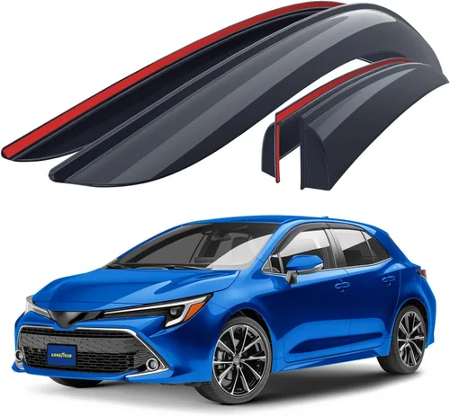 Miniatura 14 de Goodyear Deflectores de ventana lateral inastillables para camiones Dodge RAM 1500 2019-2026 Crew Cab, protectores de lluvia con cinta, viseras