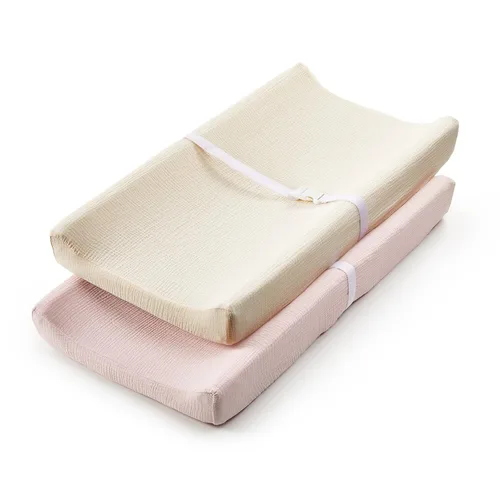 Miniatura 16 de TILLYOU Funda de muselina para cambiador de pañales para bebés, niñas y niños, de algodón suave y transpirable, 2 unidades (flor amarilla)