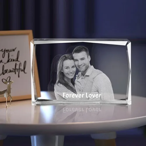 Miniatura 16 de Regalo de foto de cristal 3D personalizada – Imagen personalizada para día del padre, cumpleaños, aniversario – Recuerdo para papá, parejas