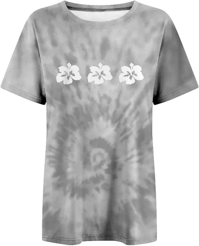 Miniatura 5 de Womens Short Sleeve Tops Crewneck Tie Dye Shirts Oversized Tees T-Shirt Trendy Shirts Blouse Graphic Funny T Shirts